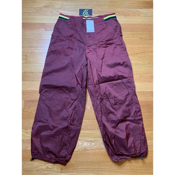 Women’s Small Free People Mahogany Ripple Crop Nylon Jogger Pants - Picture 1 of 3